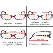 eyekeeper.com 4 Pack Ladies Fashion Reading Glasses with Stripe Arms R908S Eyeglasses