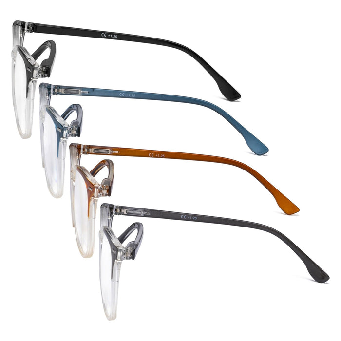 Eyekeeper - 4 Pack Modern Reading Glasses Oval Readers R9001C