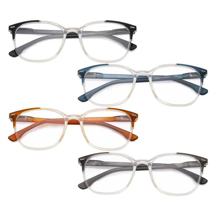 Eyekeeper - 4 Pack Modern Reading Glasses Oval Readers R9001C