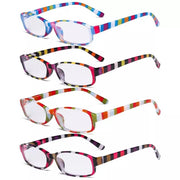 eyekeeper.com 4 Pack Ladies Reading Glasses with Stripe Arms R908S Eyeglasses