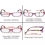 eyekeeper.com 4 Pack Ladies Reading Glasses with Stripe Arms R908S Eyeglasses
