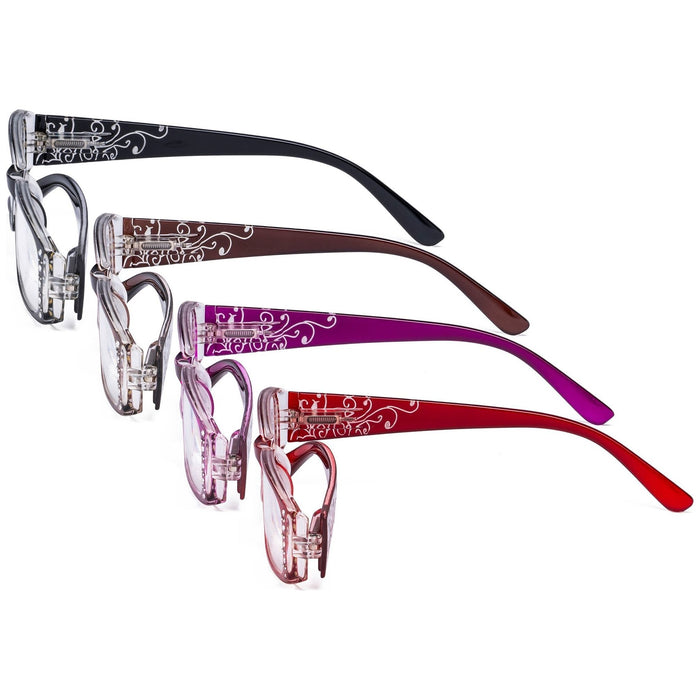 Eyekeeper  - 4 Pack Crystal Floral Pattern Reading Glasses R006F