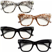eyekeeper.com 4 Pack Leopard Print Stylish Multifocus Reading Glasses M2111 Eyeglasses