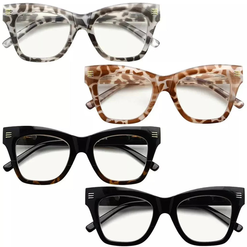 eyekeeper.com 4 Pack Leopard Print Stylish Multifocus Reading Glasses M2111 Eyeglasses
