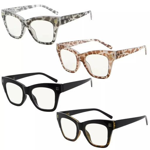 eyekeeper.com 4 Pack Leopard Print Stylish Multifocus Reading Glasses M2111 Eyeglasses