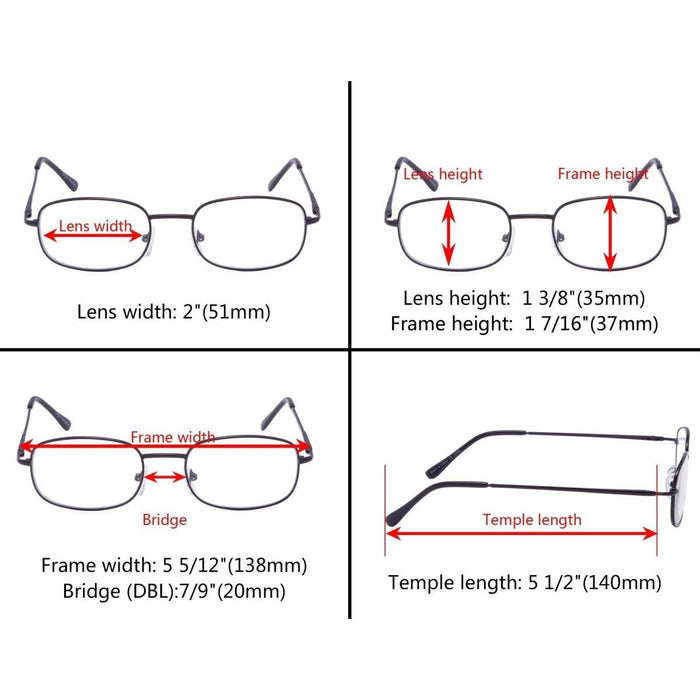 Eyekeeper - 4 Pack Lightweight Metal Frame Readers R3232