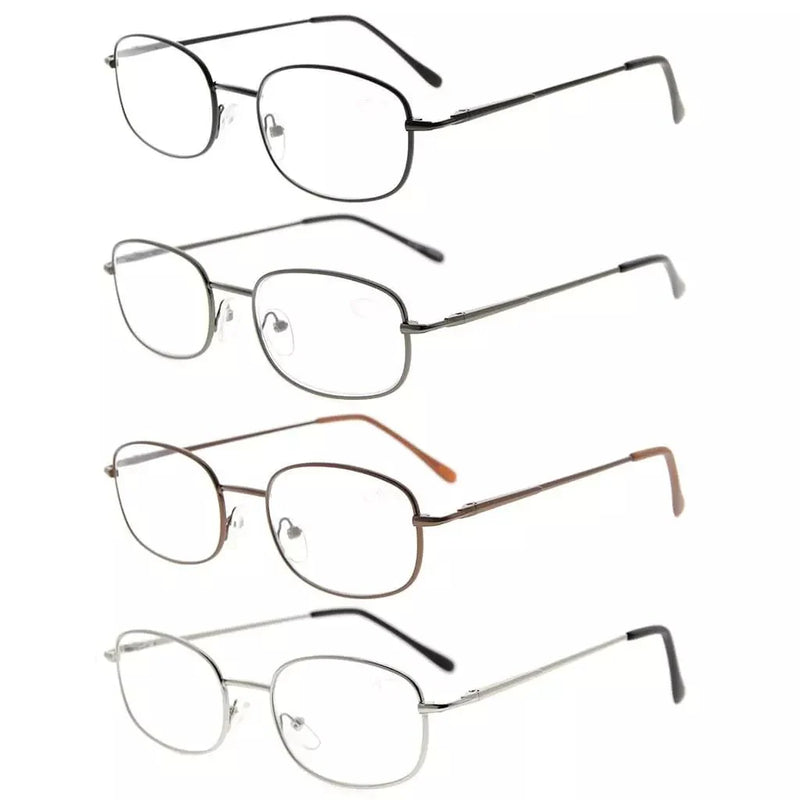 eyekeeper.com 4 Pack Lightweight Metal Frame Reading Glasses R3232 Eyeglasses