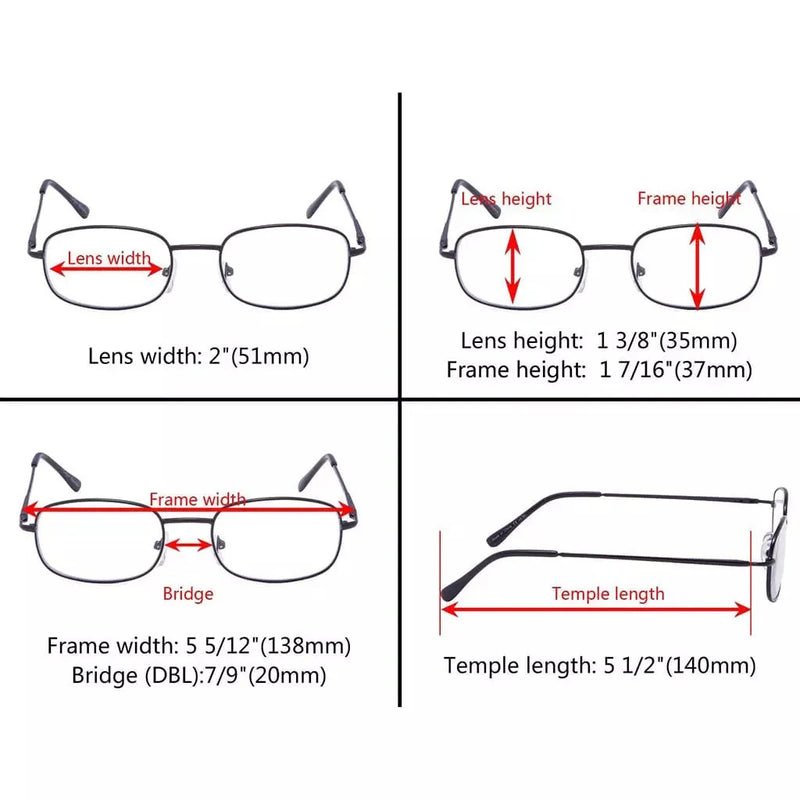 eyekeeper.com 4 Pack Lightweight Metal Frame Reading Glasses R3232 Eyeglasses
