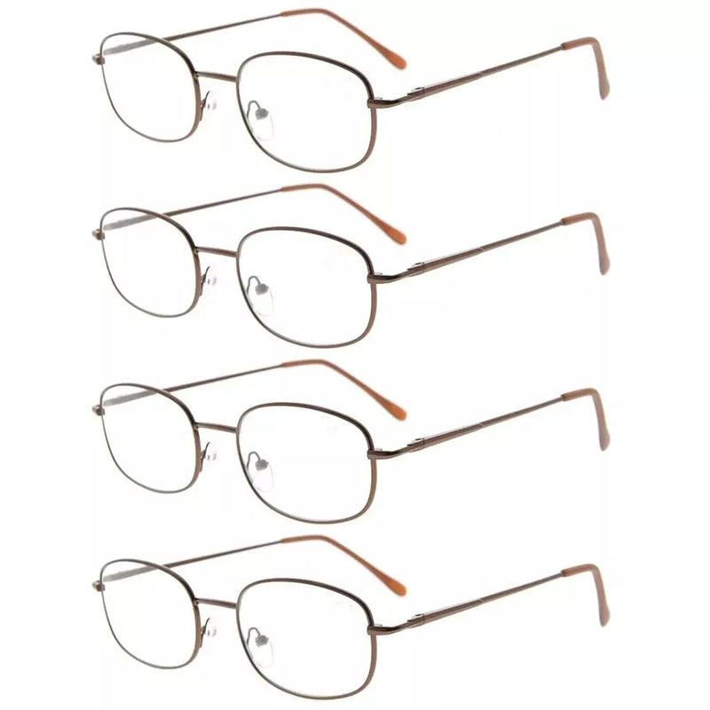 eyekeeper.com 4 Pack Lightweight Metal Frame Reading Glasses R3232 Eyeglasses