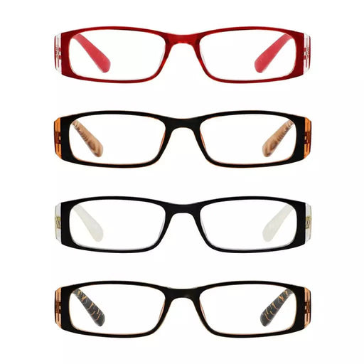 eyekeeper.com 4 Pack Marble Pattern Arms Reading Glasses R006-C6-C9 Eyeglasses