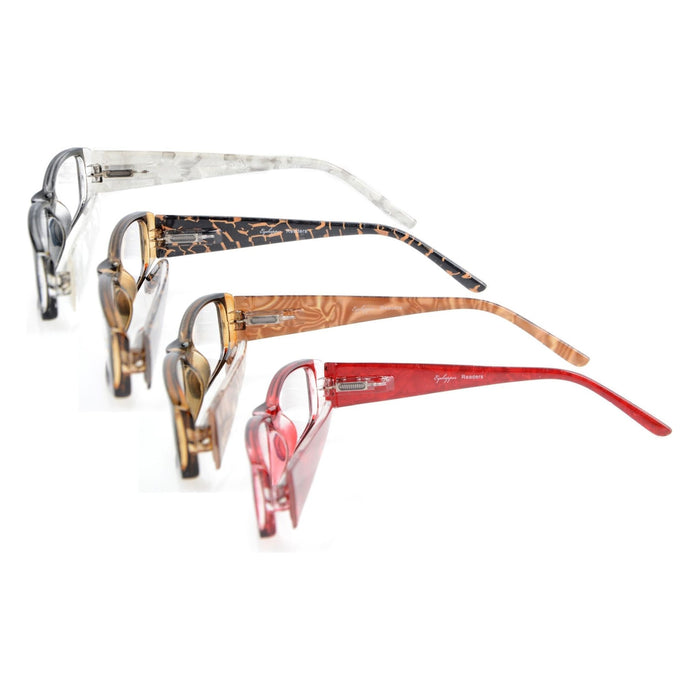 Eyekeeper - 4 Pack Marble Pattern Arms Reading Glasses R006-C6-C9