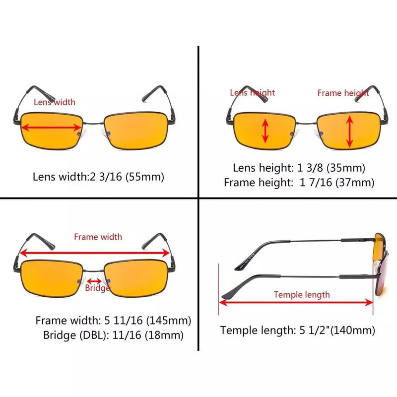 eyekeeper.com 4 Pack Memory Metal Blue Light Blocking Readers DS1701 Eyeglasses