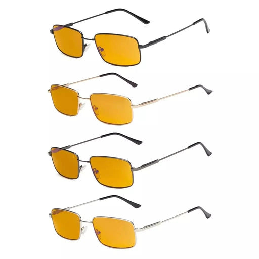 eyekeeper.com 4 Pack Memory Metal Blue Light Blocking Readers DS1701 Eyeglasses