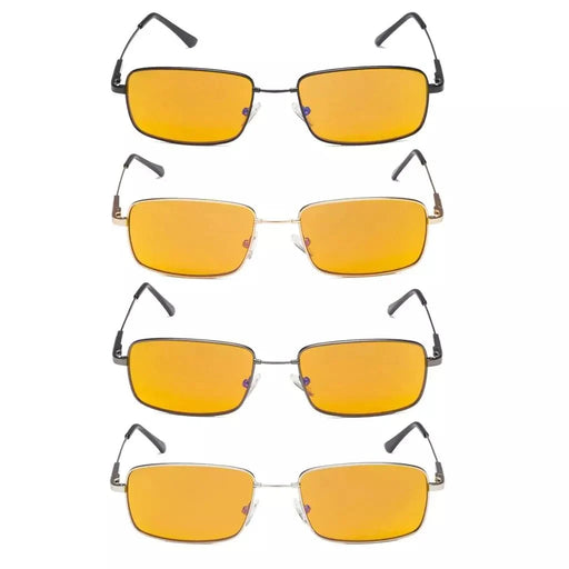 eyekeeper.com 4 Pack Memory Metal Blue Light Blocking Readers DS1701 Eyeglasses