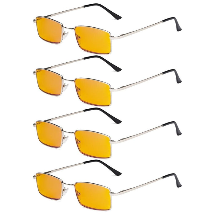 Eyekeeper - 4 Pack Metal Rectangle Blue Light Blocking Readers Ds1709