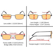 eyekeeper.com 4 Pack Metal Blue Light Blocking Reading Glasses HP1709 Eyeglasses