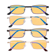 eyekeeper.com 4 Pack Metal Blue Light Blocking Reading Glasses HP1709 Eyeglasses