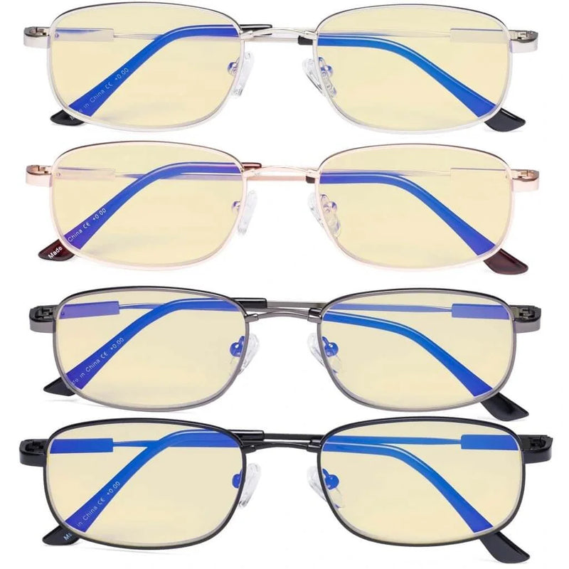 eyekeeper.com 4 Pack Metal Blue Light Blocking Reading Glasses TMCG1703 Eyeglasses