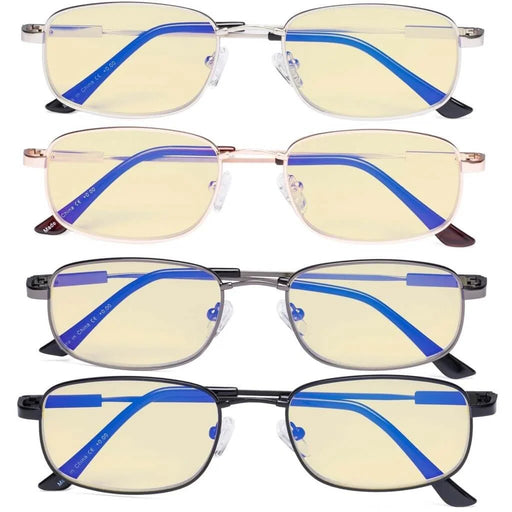 eyekeeper.com 4 Pack Metal Blue Light Blocking Reading Glasses TMCG1703 Eyeglasses