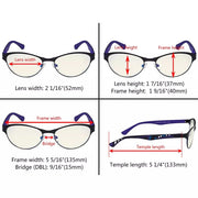 eyekeeper.com 4 Pack Metal Frame Blue Light Filter Eyeglasses UV17004 Eyeglasses