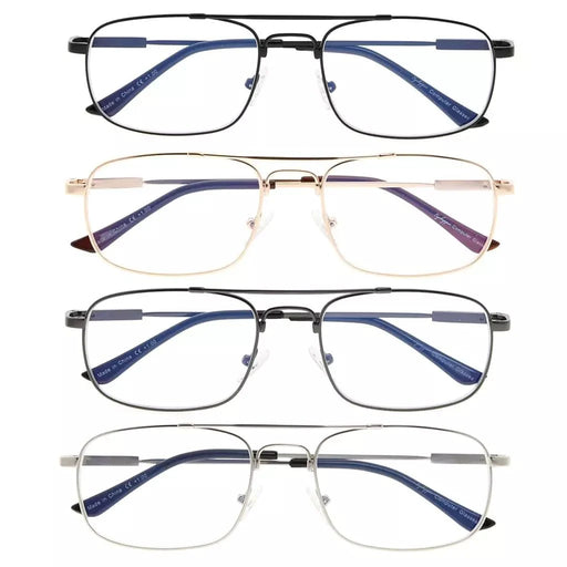 eyekeeper.com 4 Pack Metal Frame Blue Light Filter Reading Glasses CG1705 Eyeglasses