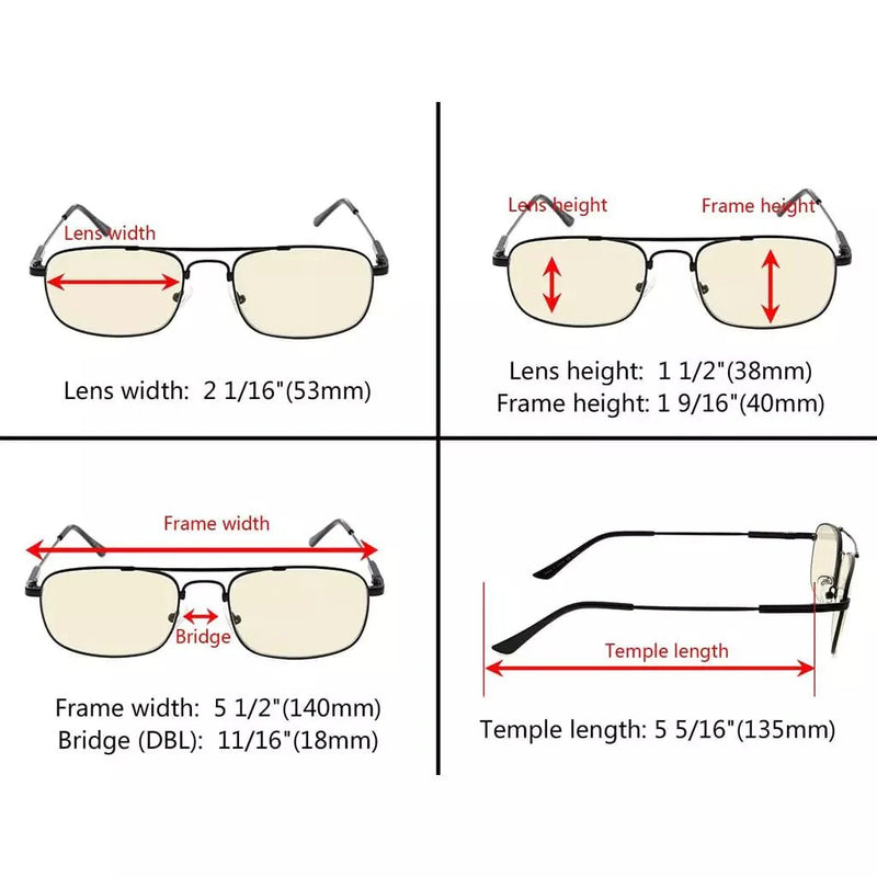 eyekeeper.com 4 Pack Metal Frame Blue Light Filter Reading Glasses CG1705 Eyeglasses