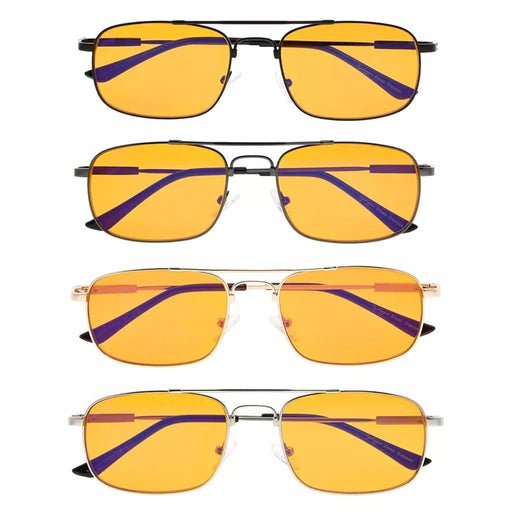 eyekeeper.com 4 Pack Metal Full-rim Blue Light Blocking Readers DS1705 Eyeglasses