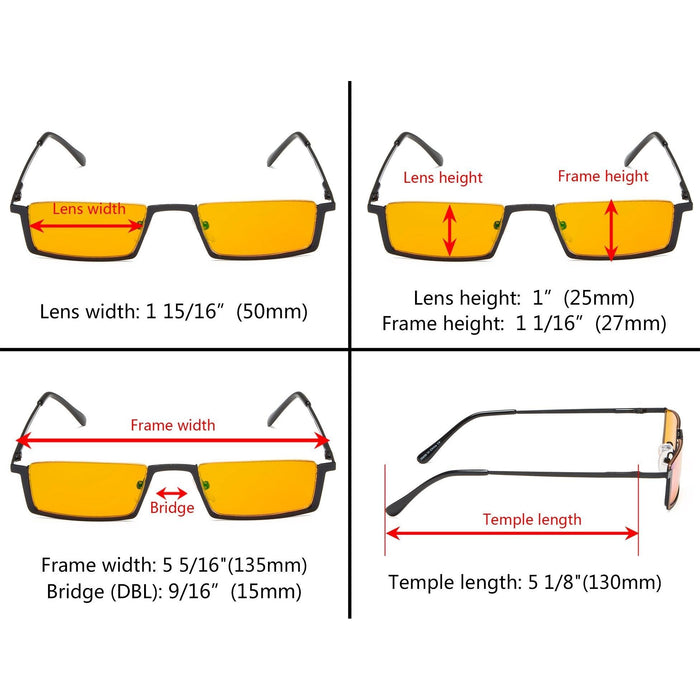 Eyekeeper - 4 Pack Metal Blue Light Blocking Reading Glasses Ds1613