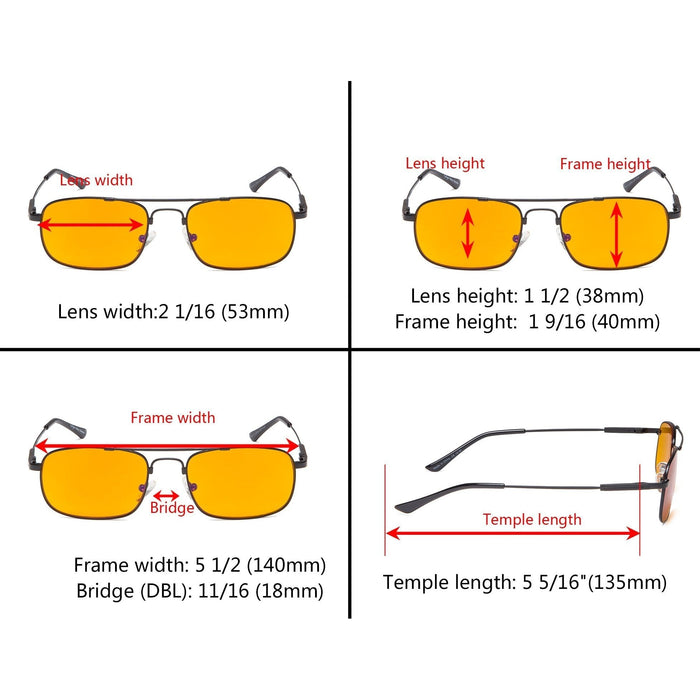 Eyekeeper - 4 Pack Metal Full-Rim Blue Light Blocking Readers Ds1705