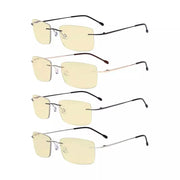 eyekeeper.com 4 Pack Metal Rimless Blue Light Blocking Readers TMWK9 Eyeglasses