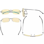 eyekeeper.com 4 Pack Metal Rimless Blue Light Blocking Readers TMWK9 Eyeglasses
