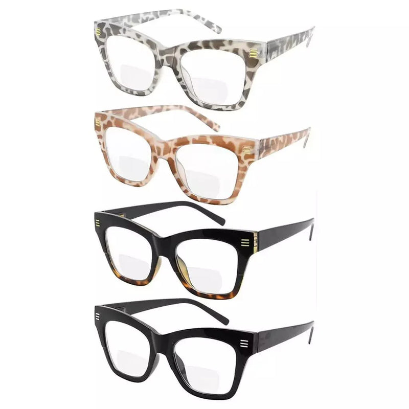 eyekeeper.com 4 Pack Modern Bifocal Reading Glasses Thick Frame Readers BR2111 Eyeglasses