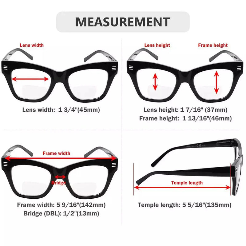 eyekeeper.com 4 Pack Modern Bifocal Reading Glasses Thick Frame Readers BR2111 Eyeglasses