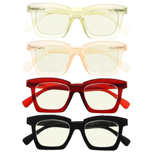 eyekeeper.com 4 Pack Modern Blue Light Filter Reading Glasses UVR2019 Eyeglasses