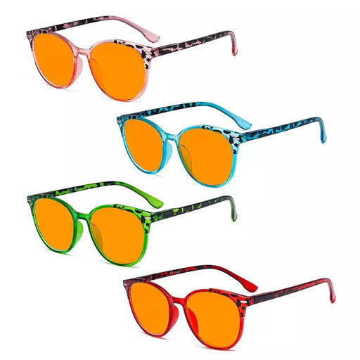 eyekeeper.com 4 Pack Modern Round Blue Light Blocking Readers DS9002D Eyeglasses