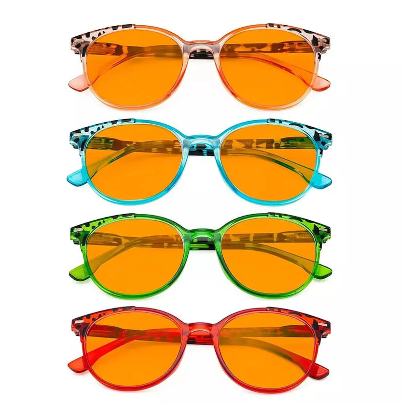 eyekeeper.com 4 Pack Modern Round Blue Light Blocking Readers DS9002D Eyeglasses