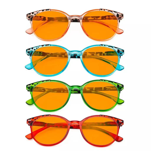 eyekeeper.com 4 Pack Modern Round Blue Light Blocking Readers DS9002D Eyeglasses