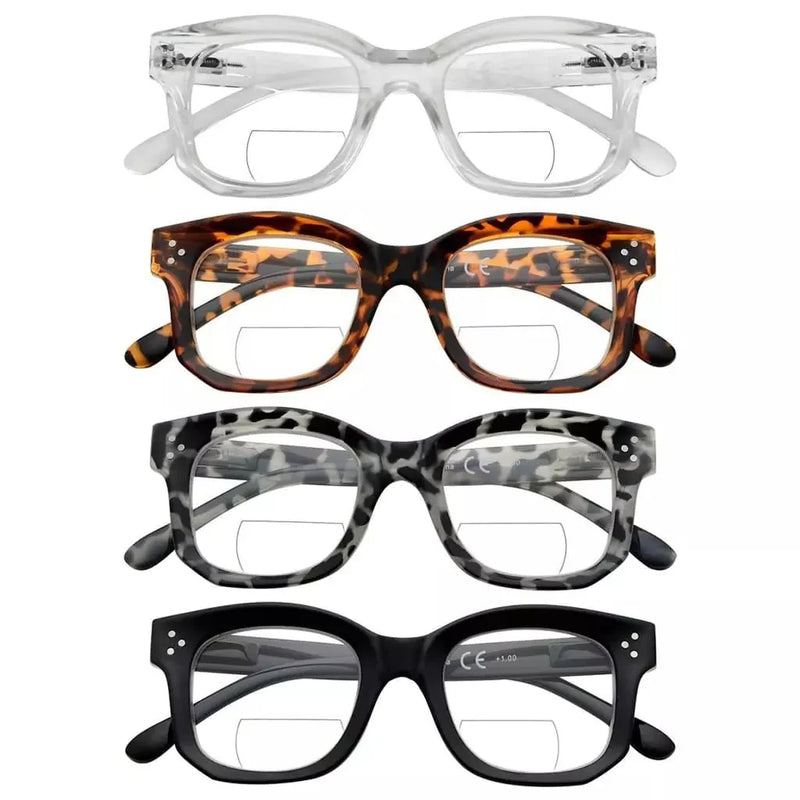 eyekeeper.com 4 Pack Modern Thicker Frame Bifocal Reading Glasses BR2002 Eyeglasses