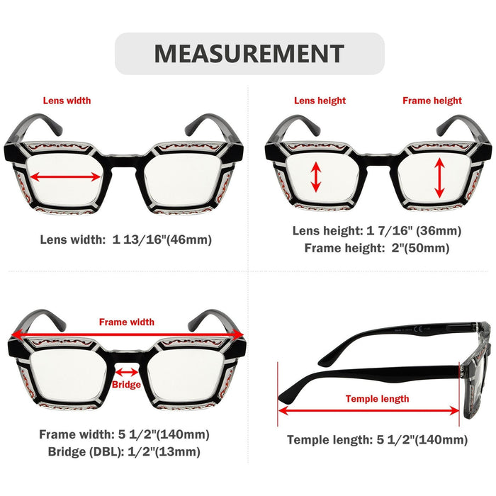 Eyekeeper - 4 Pack Floral Pattern Design Multifocus Readers M2106