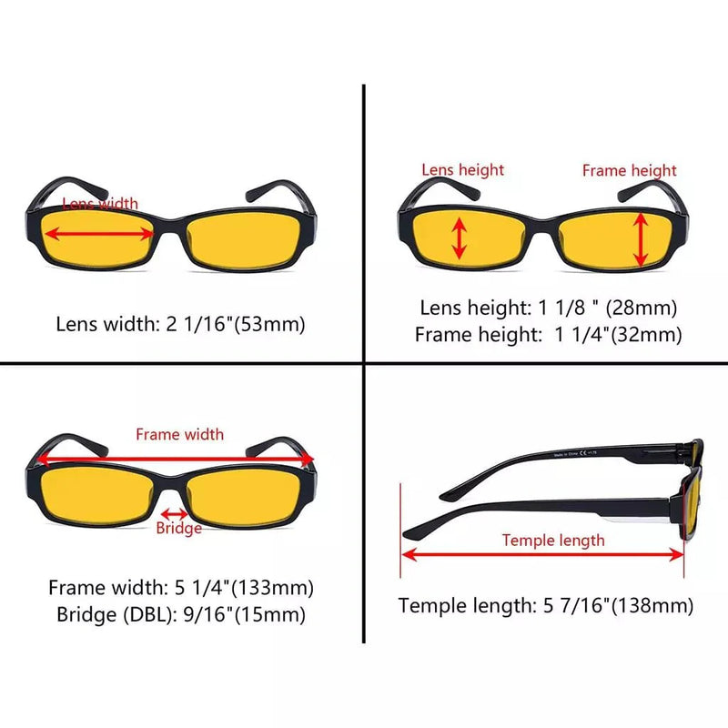 eyekeeper.com 4 Pack Narrow Blue Light Blocking Reading Glasses HP9105 Eyeglasses