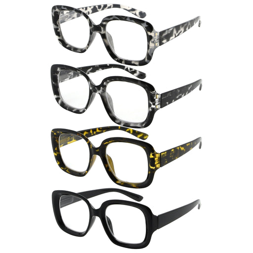 Eyekeeper  - 4 Pack Classic Thicker Frame Reading Glasses R2035