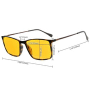 eyekeeper.com 4 Pack Orange Lens Rectangle Blue Light Blocking Reading Glasses DSDT1783 Eyeglasses