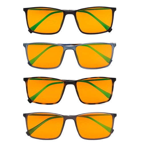 eyekeeper.com 4 Pack Orange Lens Rectangle Blue Light Blocking Reading Glasses DSDT1783 Eyeglasses