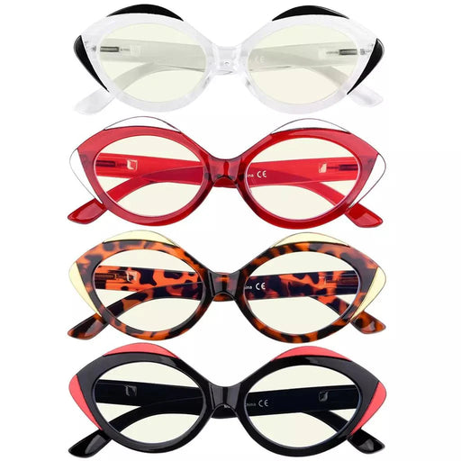 eyekeeper.com 4 Pack Oval Blue Light Filter Reading Glasses UV2128 Eyeglasses