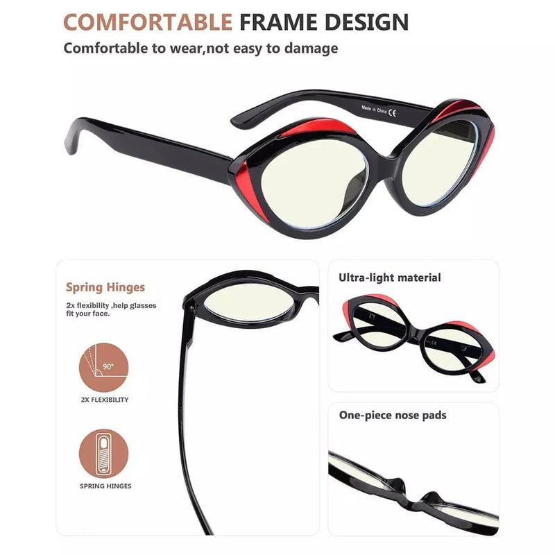 eyekeeper.com 4 Pack Oval Blue Light Filter Reading Glasses UV2128 Eyeglasses