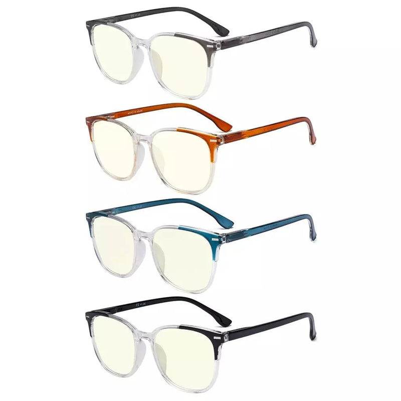 eyekeeper.com 4 Pack Oval Blue Light Filter Reading Glasses UVR9001C Eyeglasses