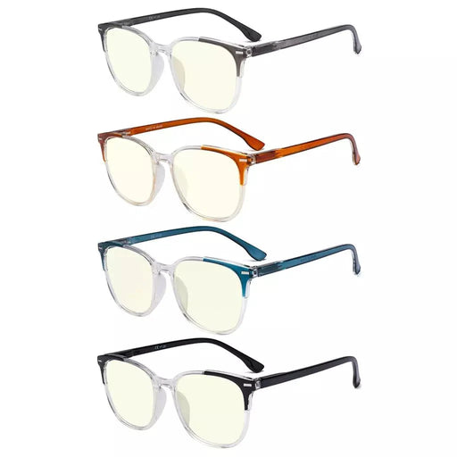 eyekeeper.com 4 Pack Oval Blue Light Filter Reading Glasses UVR9001C Eyeglasses