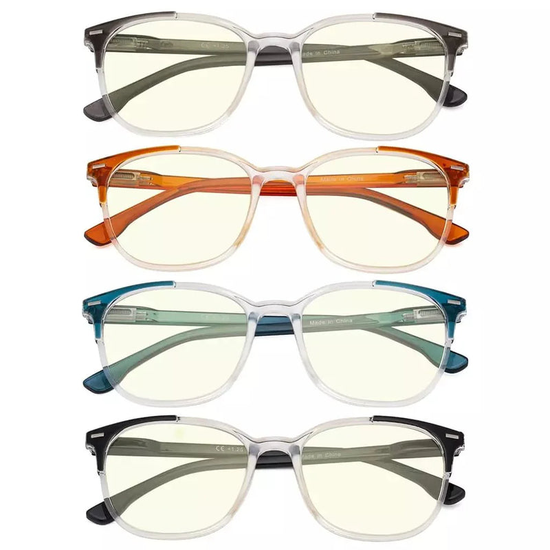 eyekeeper.com 4 Pack Oval Blue Light Filter Reading Glasses UVR9001C Eyeglasses