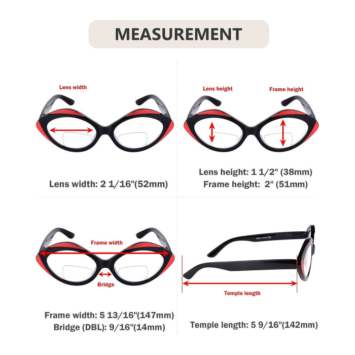 Eyekeeper - 4 Pack Oval Design Bifocal Reading Glasses Br2128