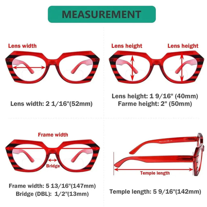 eyekeeper.com 4 Pack Oval Design Bifocal Reading Glasses Stripe Readers BR2135 Eyeglasses
